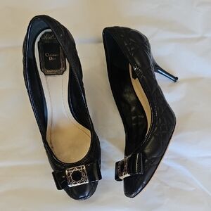 Dior Cannage Black Leather Pumps Size 38
